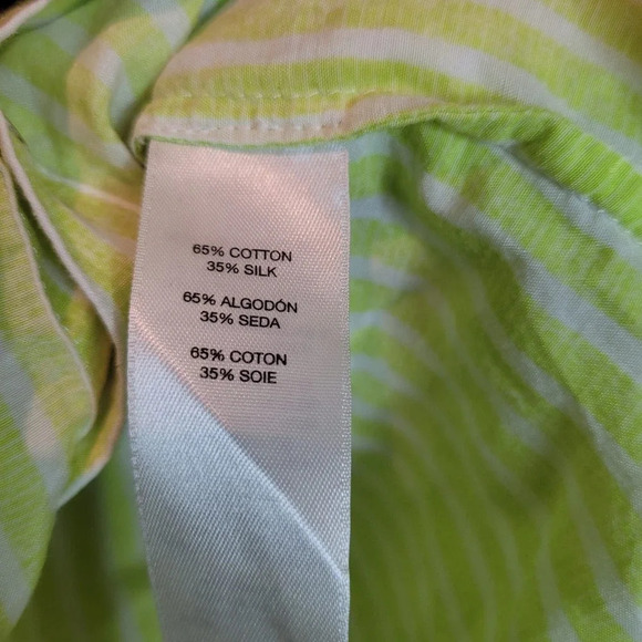 Chico's Womens Seaside Stripe Amalia Button-Up Shirt Large Multicolor 3/4 Sleeve - Picture 4 of 10